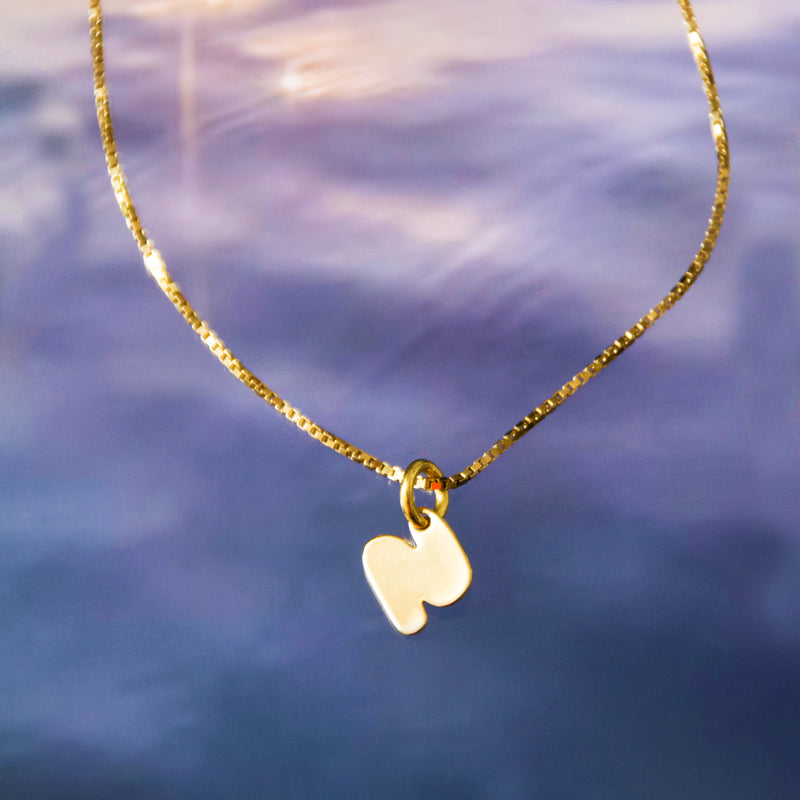 14K GOLD Mini Bubble Letterzzz Necklace