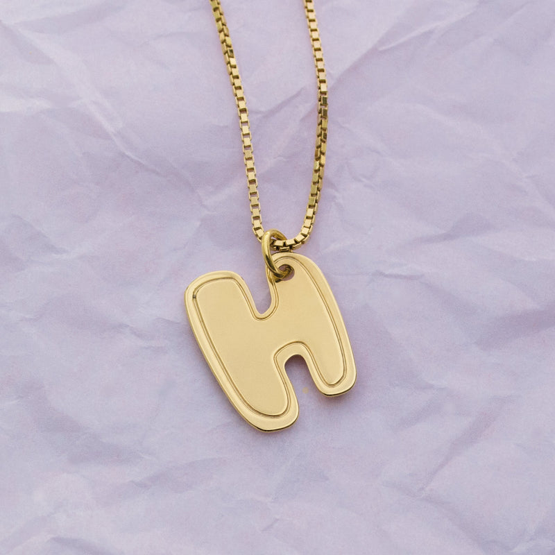 SUMMER ATELIER SALE Bubble Letterzzz H Necklace