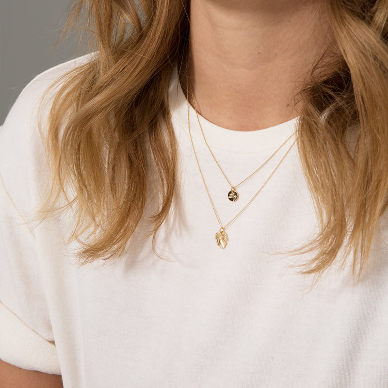 monstera necklace mini-monstera-necklace – Too Dreamy Jewelry