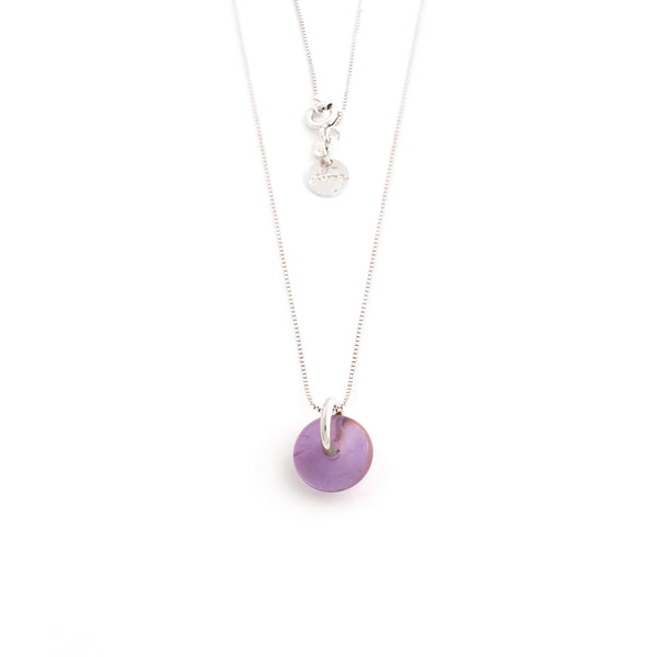 FEBRUARY AMETHYST NECKLACE SILVER