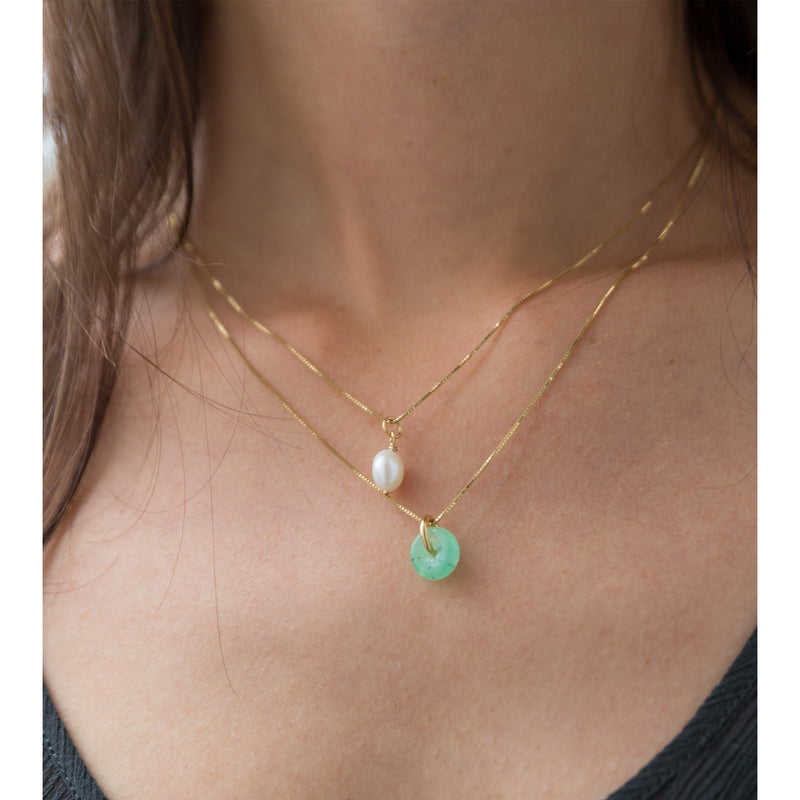 MAY CHRYSOPRASE NECKLACE SILVER