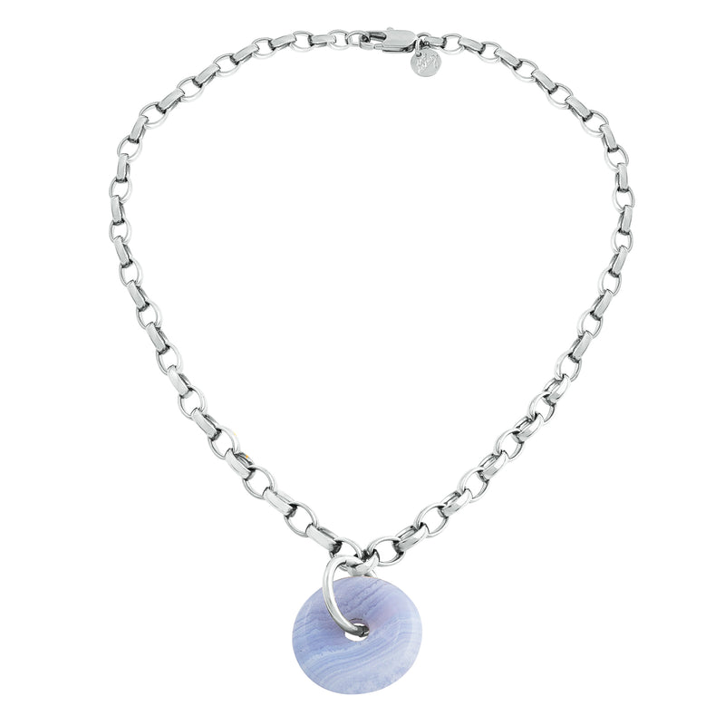 BIG LOVE CHALCEDONY COLLIER SILVER