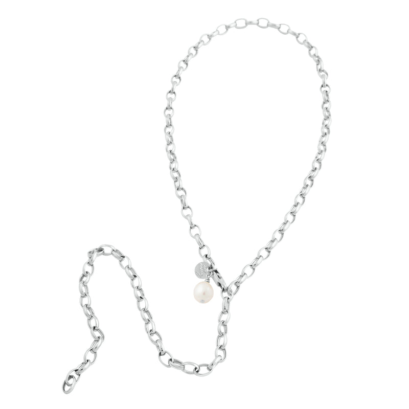 LUCKY PEARL NECKLACE SOLID SILVER