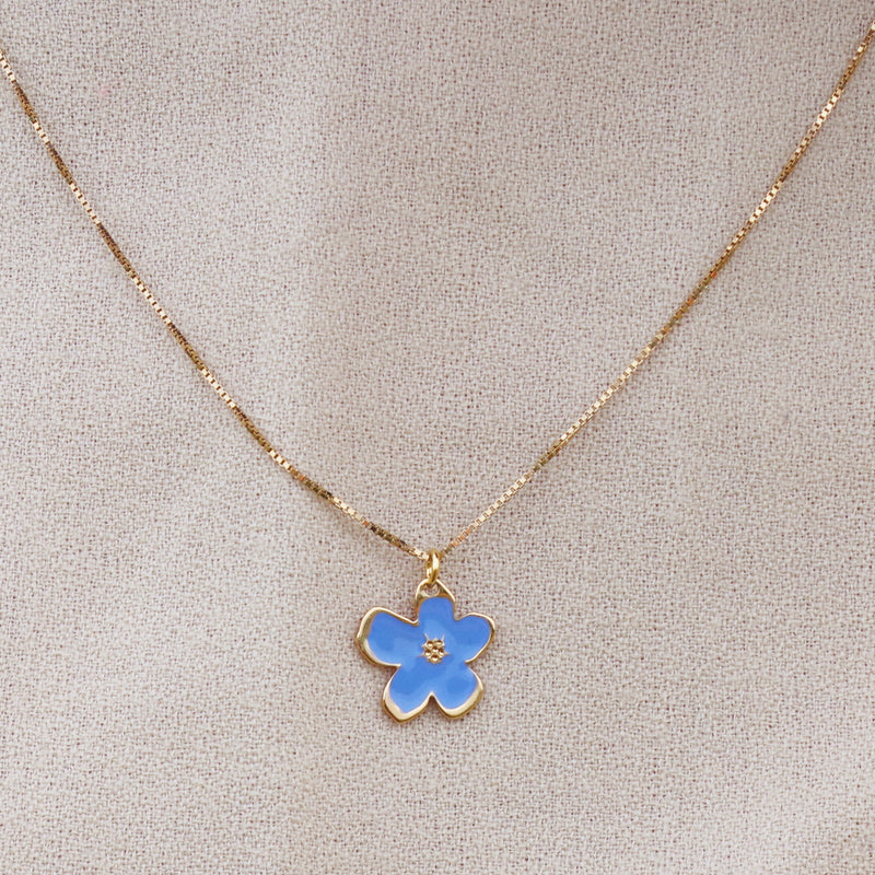 PALE BLUE FORGET-ME-NOT NECKLACE