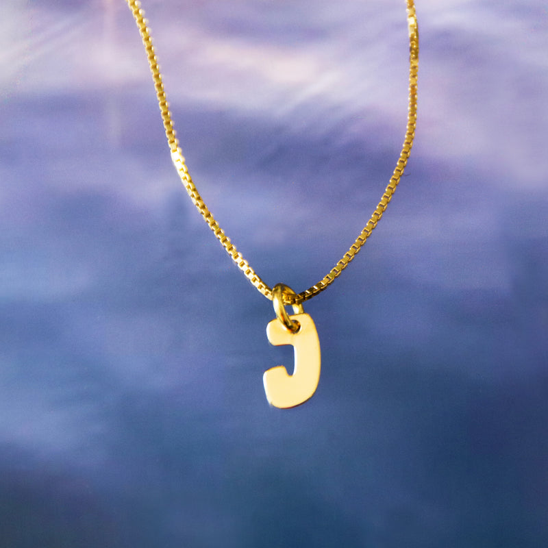 14K GOLD Mini Bubble Letterzzz Necklace